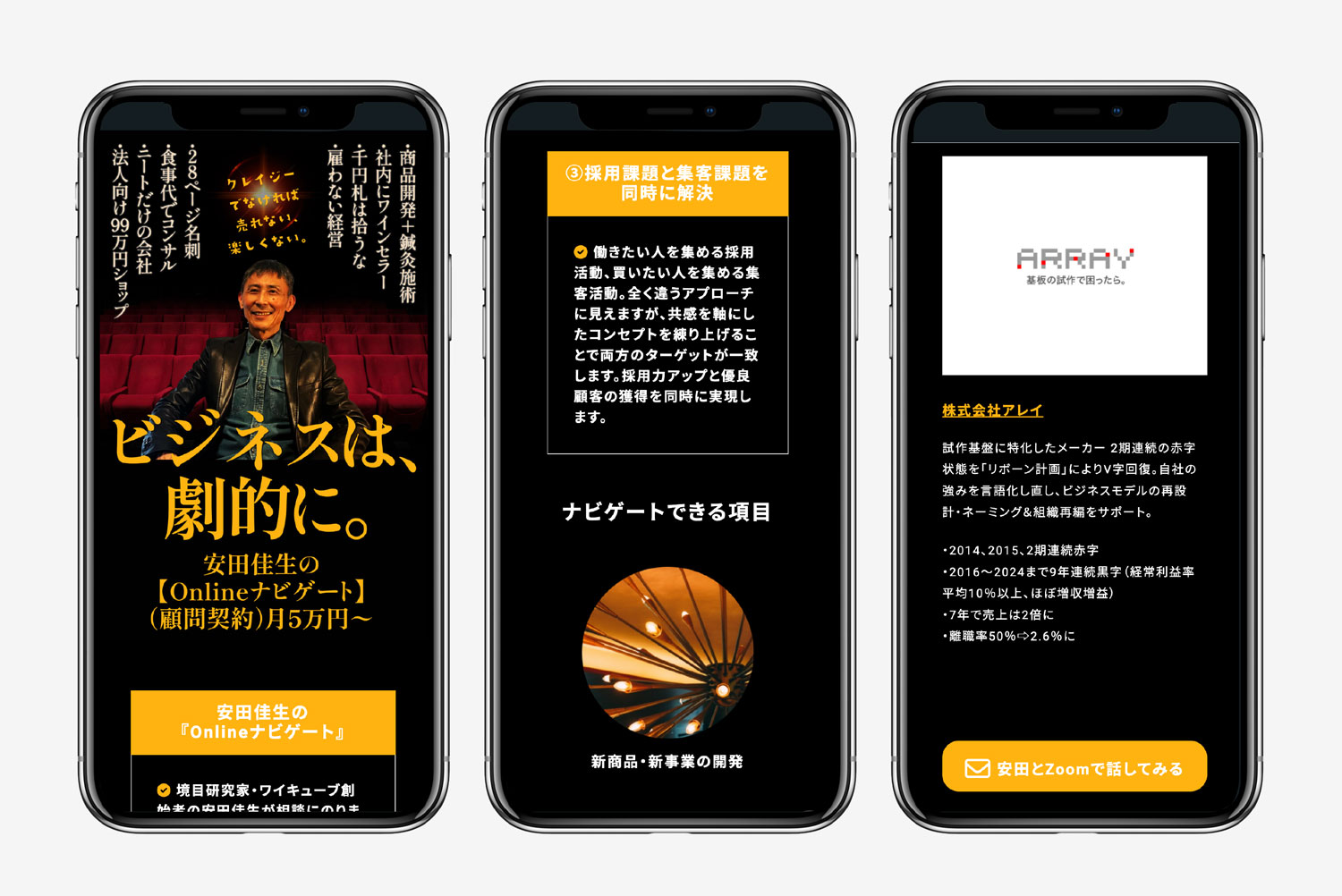 ビジネスは、激的に。｜安田佳生の『Onlineナビゲート』LP作成